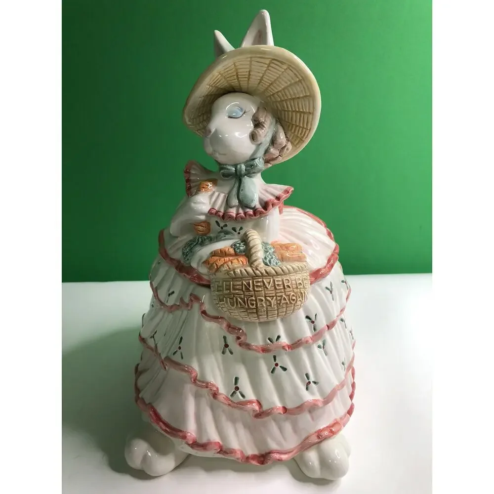 1989 FITZ & FLOYD Scarlet O'Hare COOKIE JAR Rabbit Belle Gone With The Wind